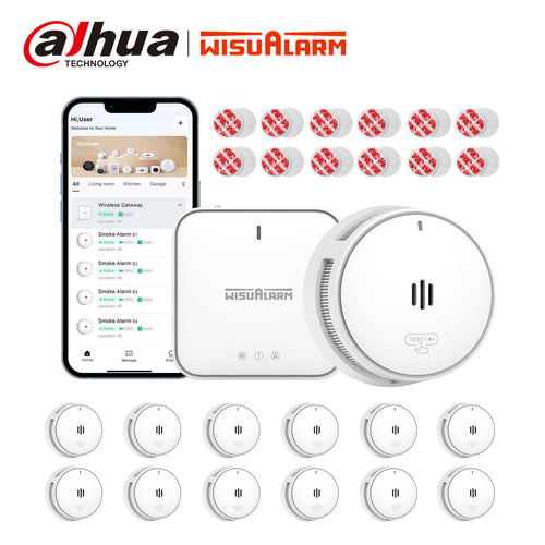 Détecteurs de fumée 12 pièces avec station de base