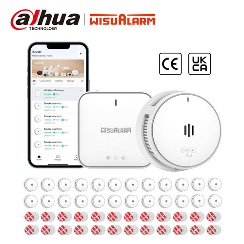 Détecteurs de fumée 24 pièces avec station de base