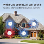 Charger l'image dans la galerie, Détecteurs de fumée et de chaleur interconnectés 4PC