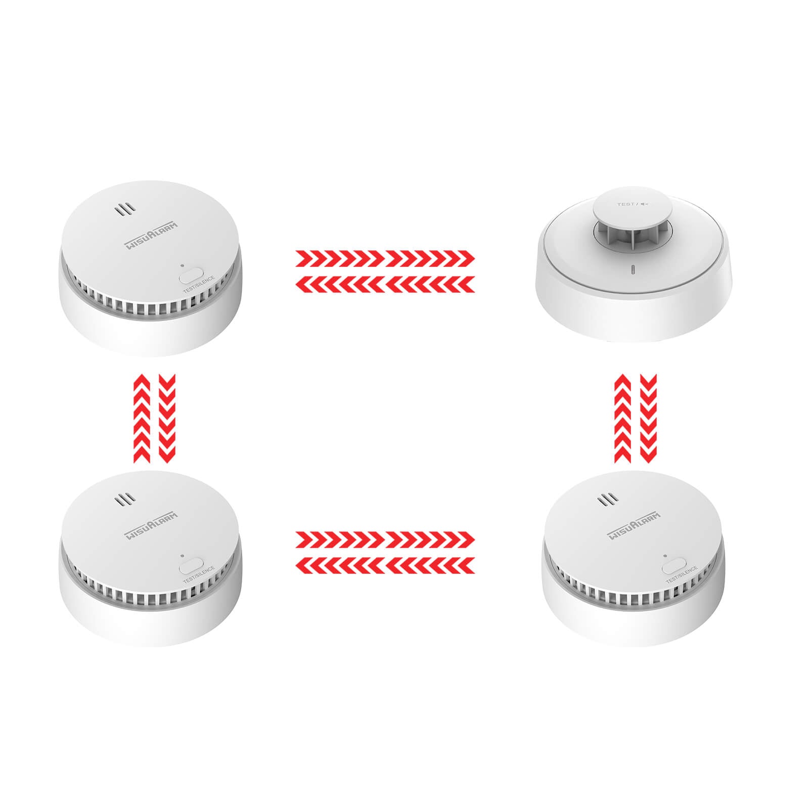 Wisualarm interlinked smoke detectors and heat detector