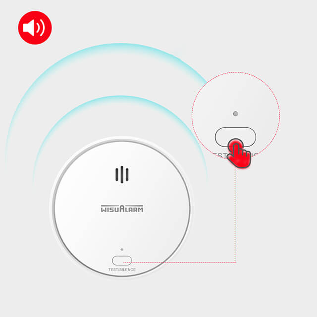 Bouton de test/silence du détecteur de fumée Wisualarm