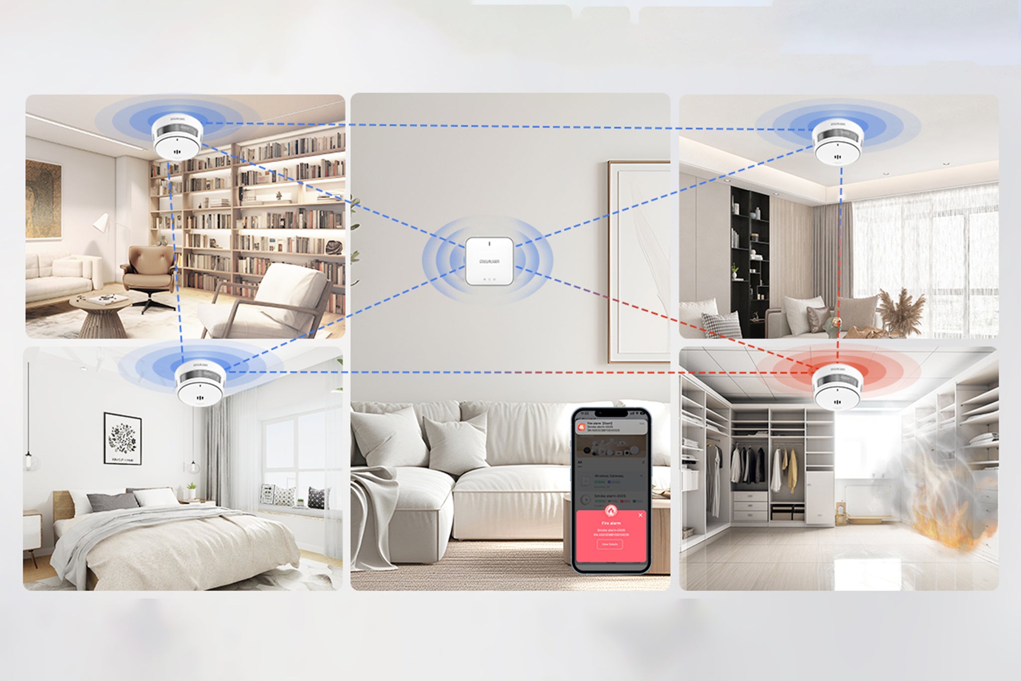 Solution intelligente combinant passerelle et détecteurs de fumée