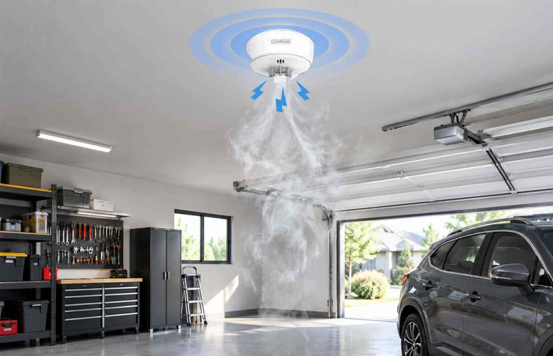 Wisualarm Heat Alarm in the Garage