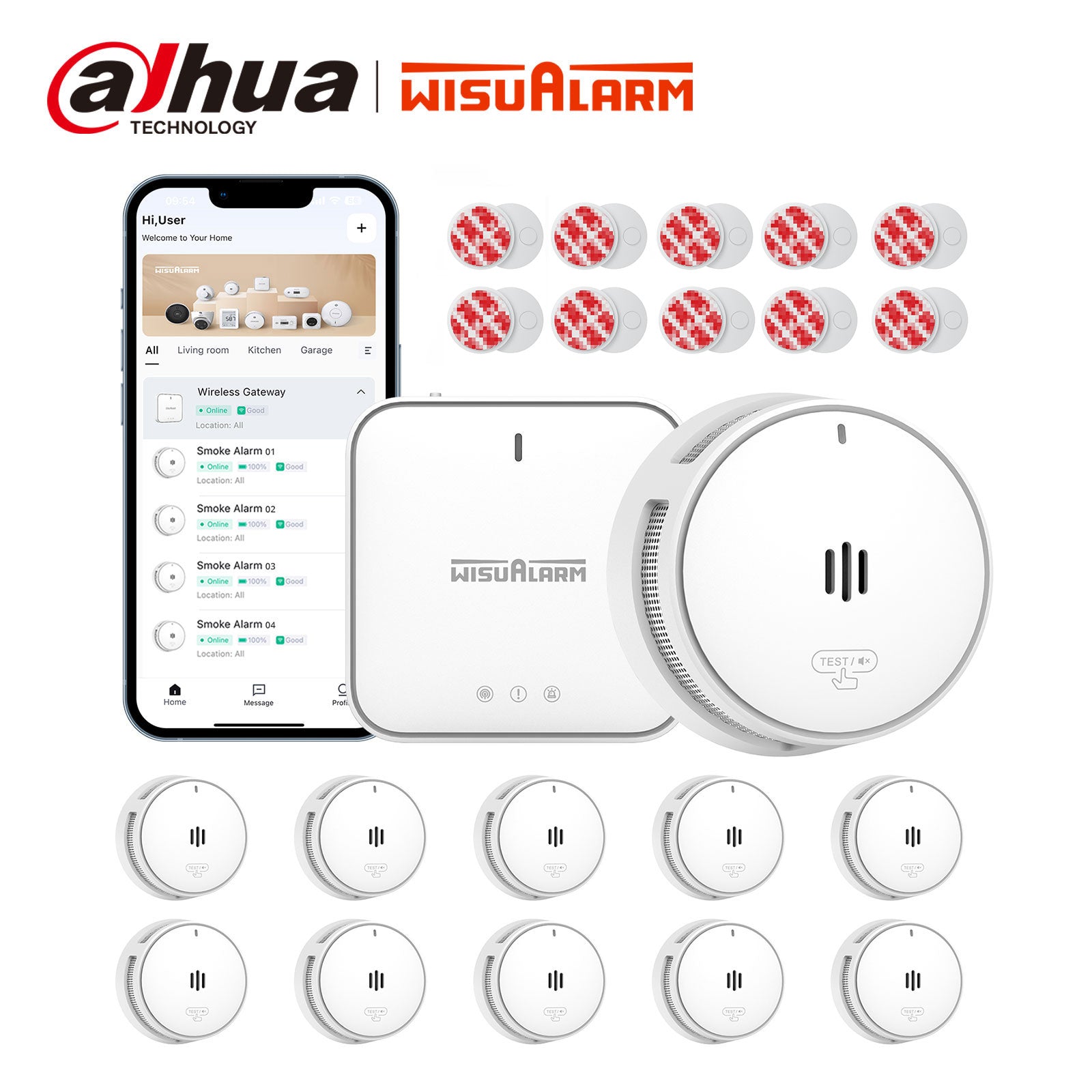 Smart Smoke Alarms with Base Station