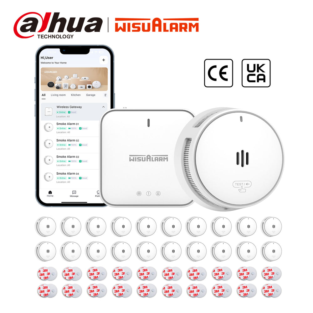 20 détecteurs de fumée avec station de base