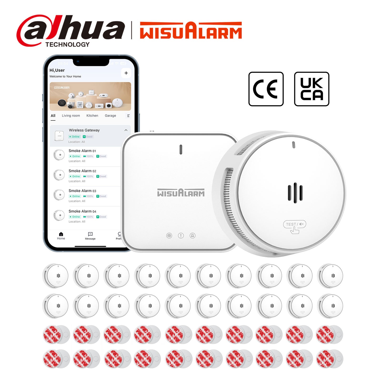 Smart Smoke Alarms with Base Station