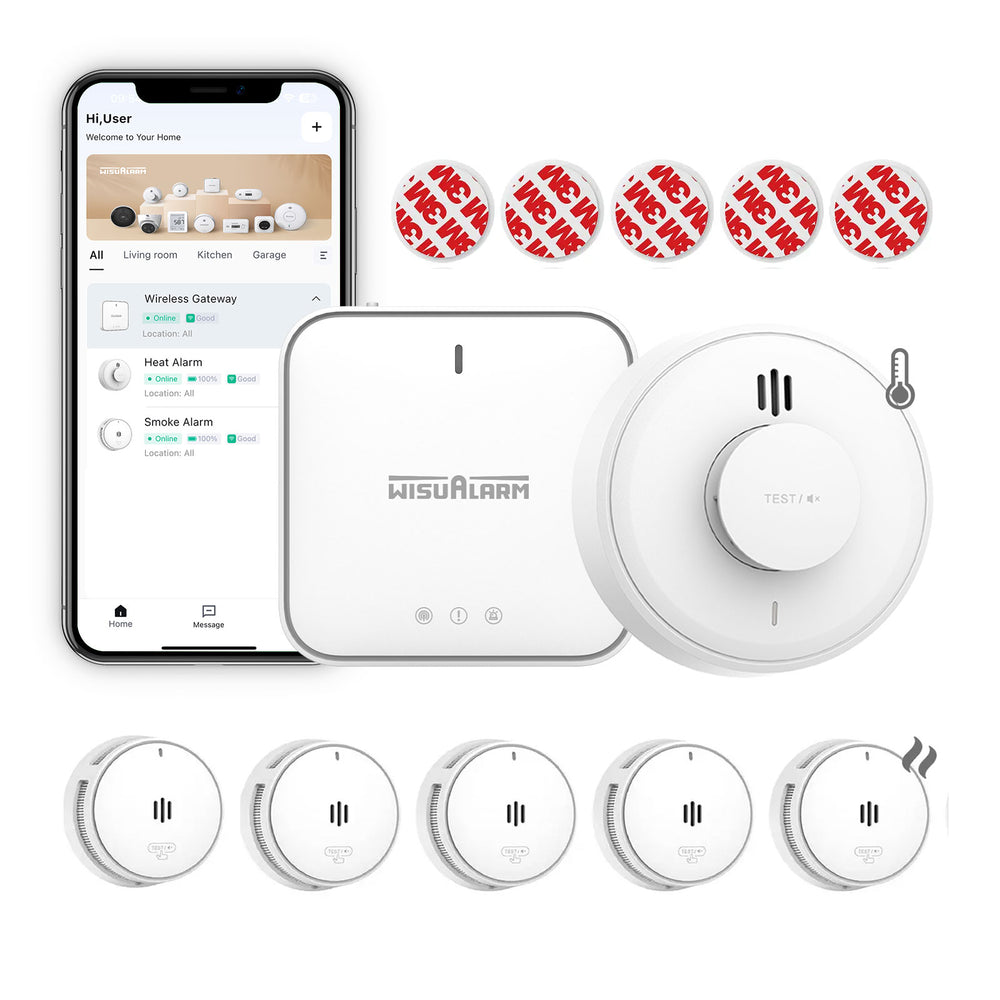 Gateway und 5 Rauch- &amp; 1 Wärmemelder