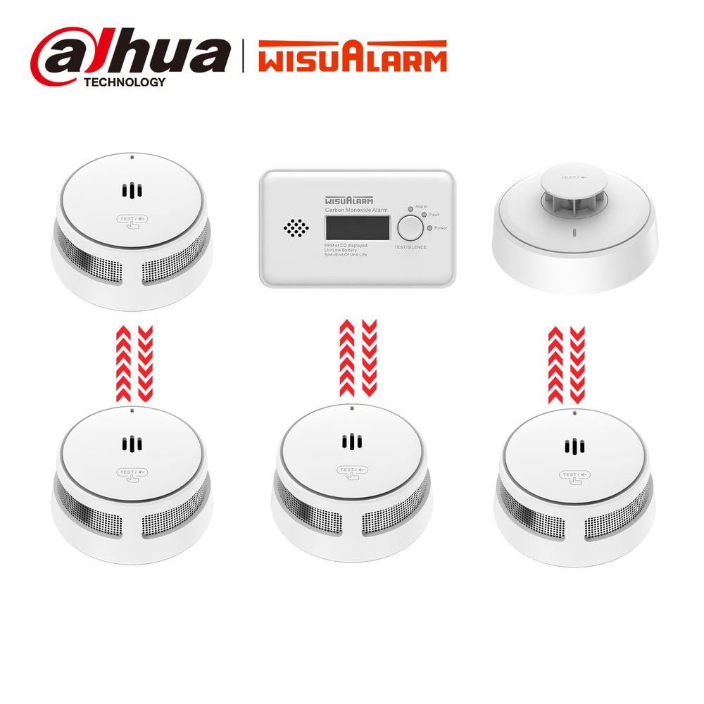 6PC Interlinked Smoke & CO & Heat Alarm