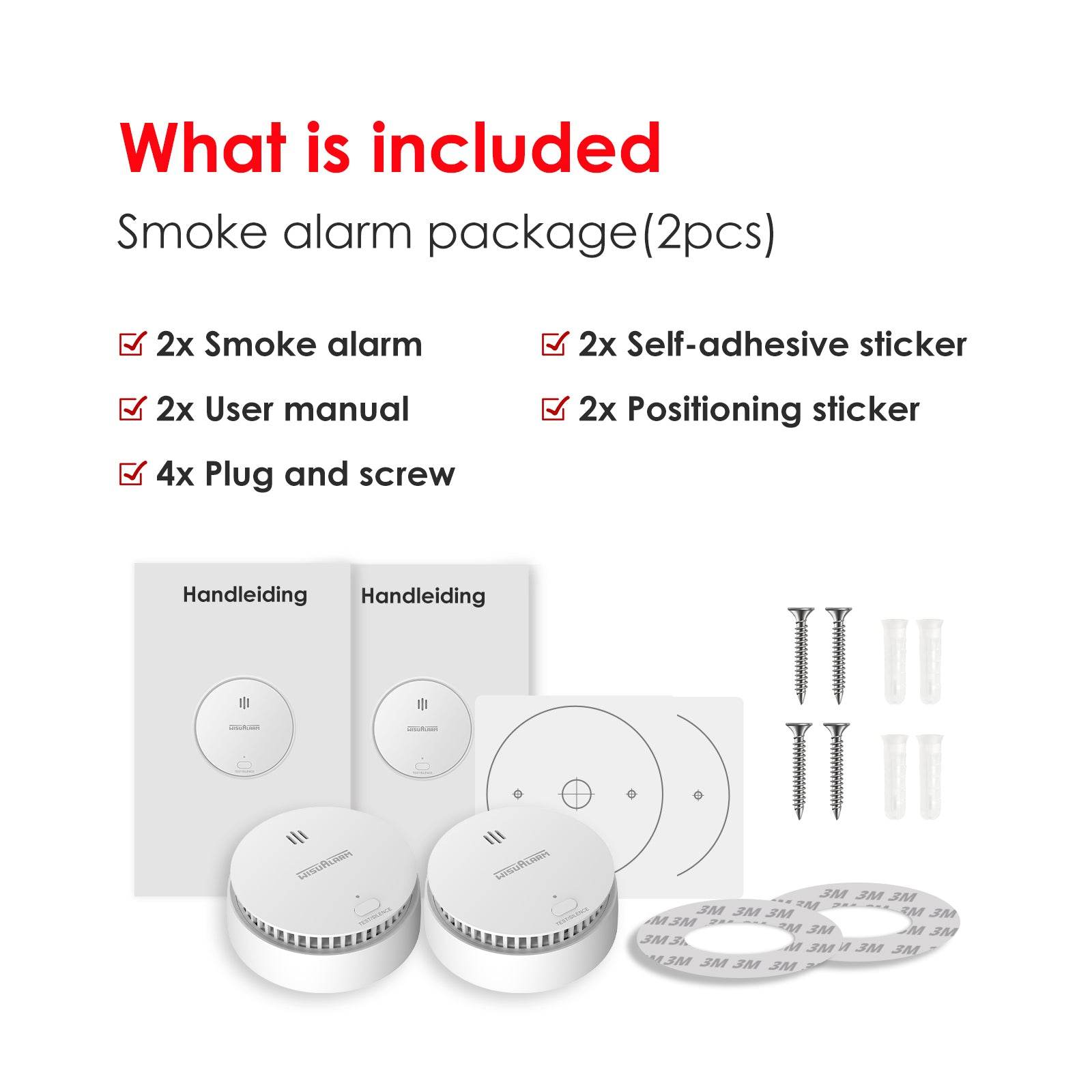 2PC Smoke Alarms - WISUALARM EU