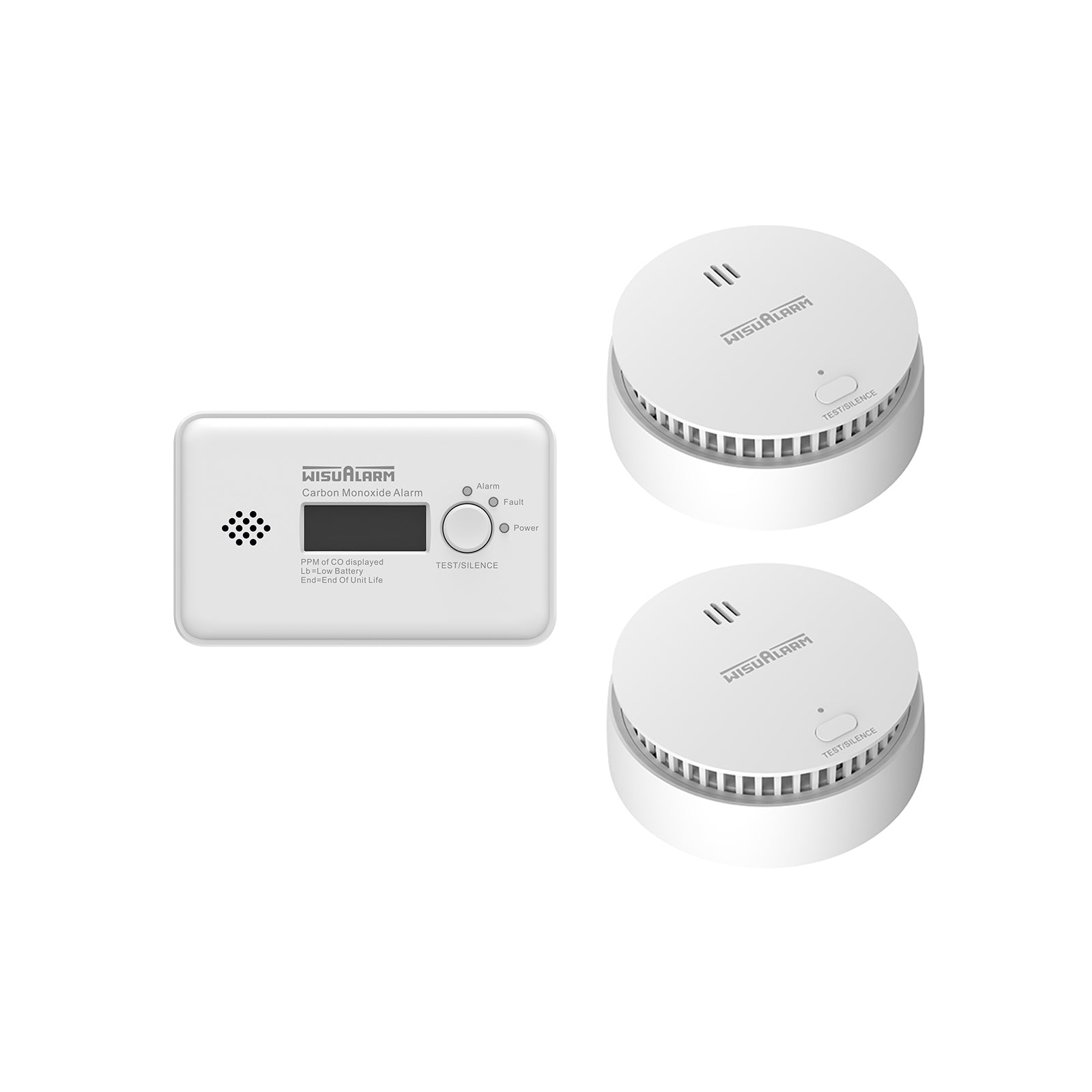 Wisualarm 6PC Standalone Smoke Alarm and CO Alarm Kit