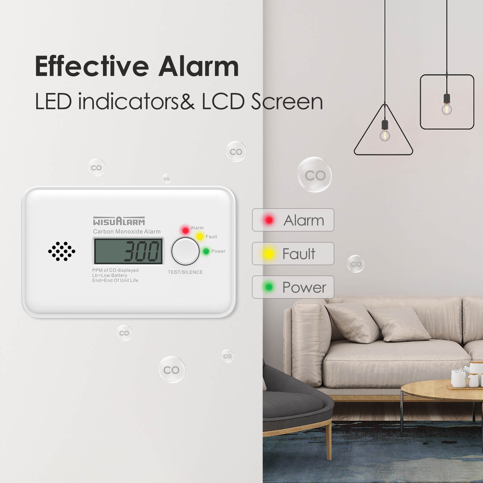 Carbon monoxide alarm effetctive alarm