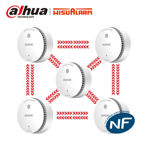 5x Détecteurs de Fumée NF Interconnectés