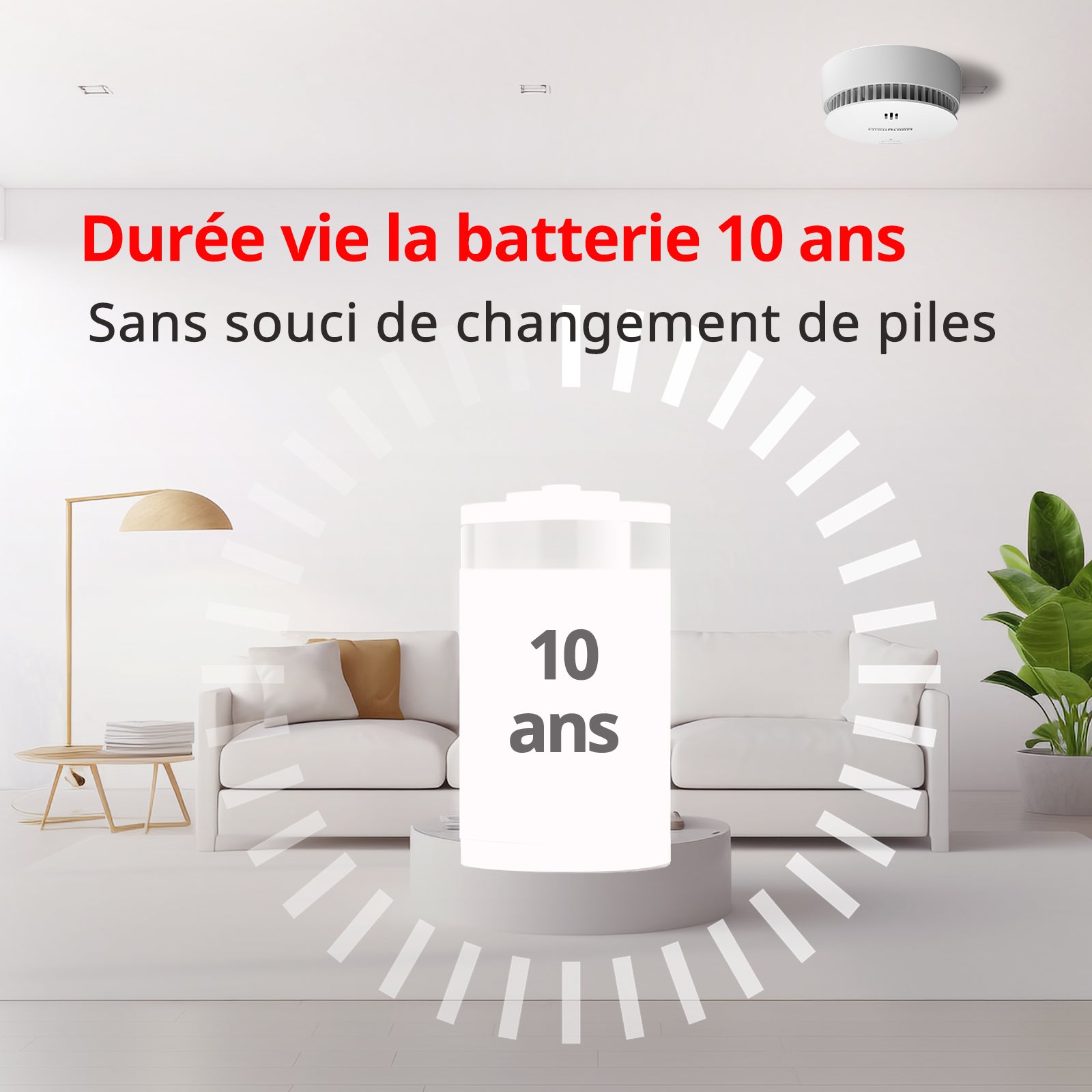 DHI-HY-SA30A NF Détecteur de fumée batterie 10 ans