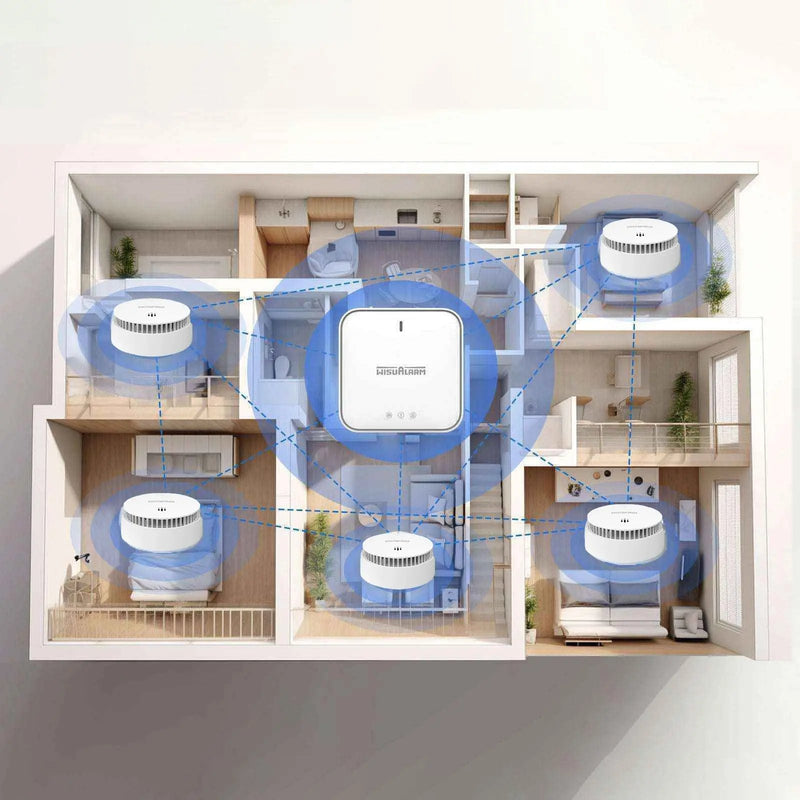 Détecteurs de fumée NF interconnectés avec station de base
