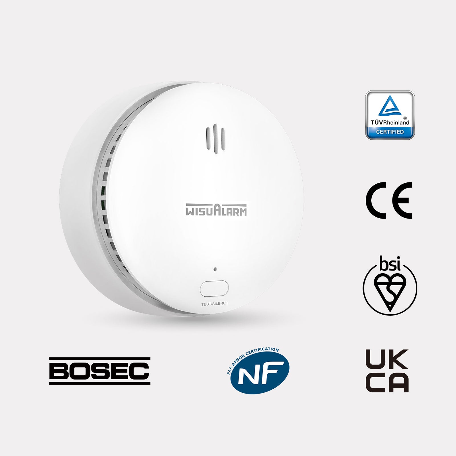 Wisualarm smoke alarm Certifications