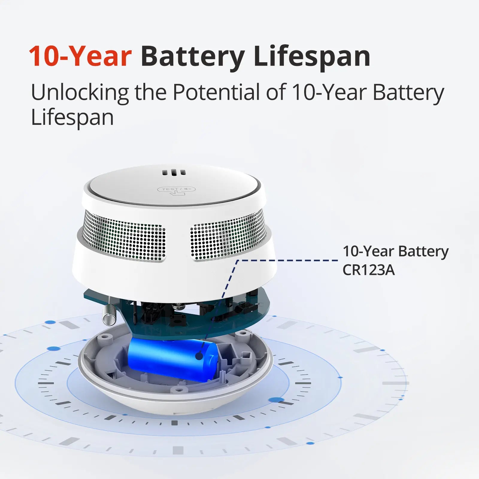 S05-R8 Interlinked smoke alarm 10 years battery lifespan