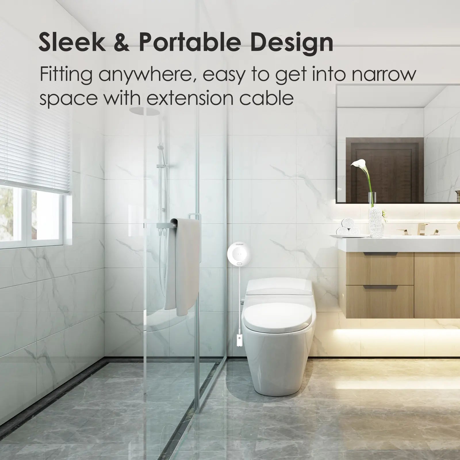 WL1 water leak detector sleek and portable design