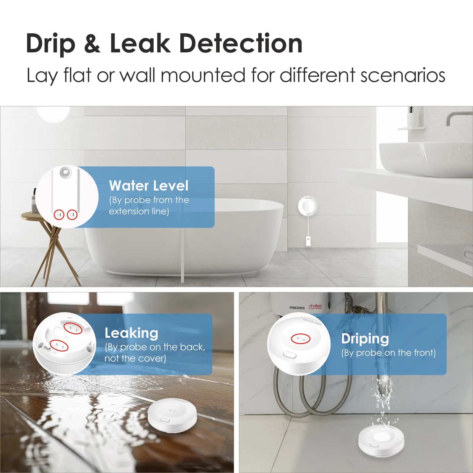 WL1 water leak detector drip and leak detection