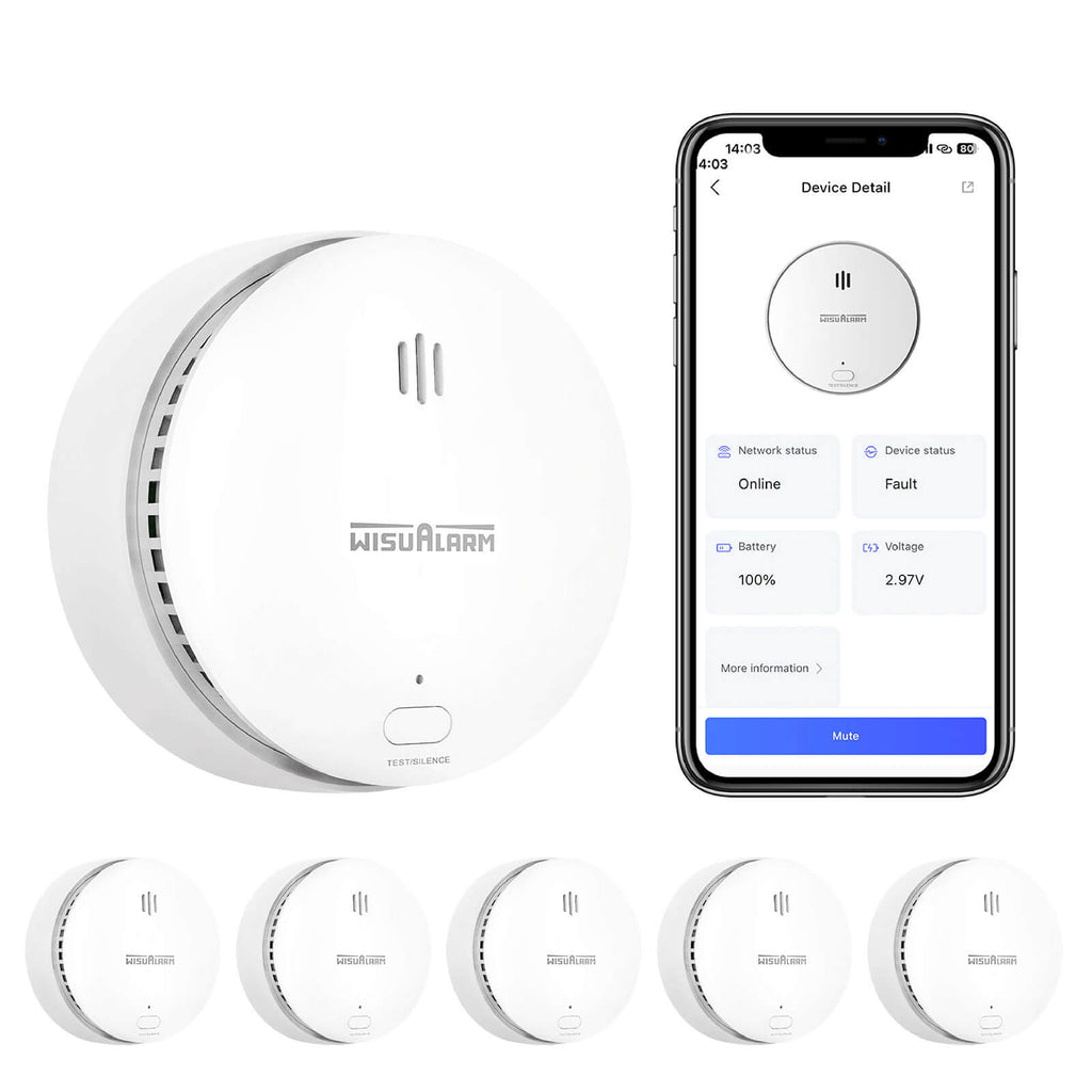 Wisualarm 5PC wifi smoke detectors