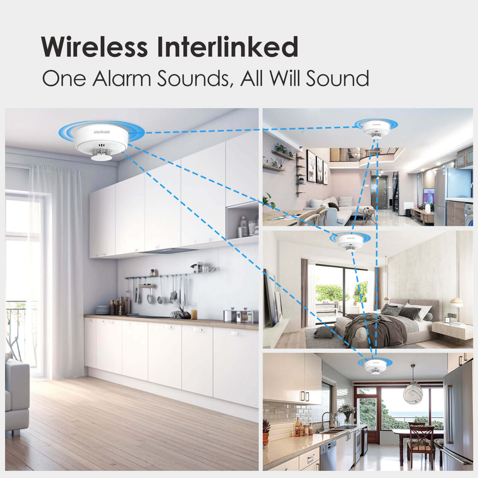 Wisualarm interlinked heat detectors