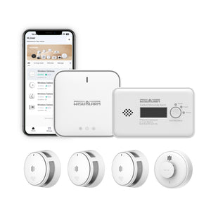 6PC Wisualarm Interlinked Smoke and Carbon Monoxide and Heat Detectors