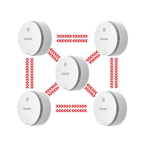 5pcs interlinked smoke detectors