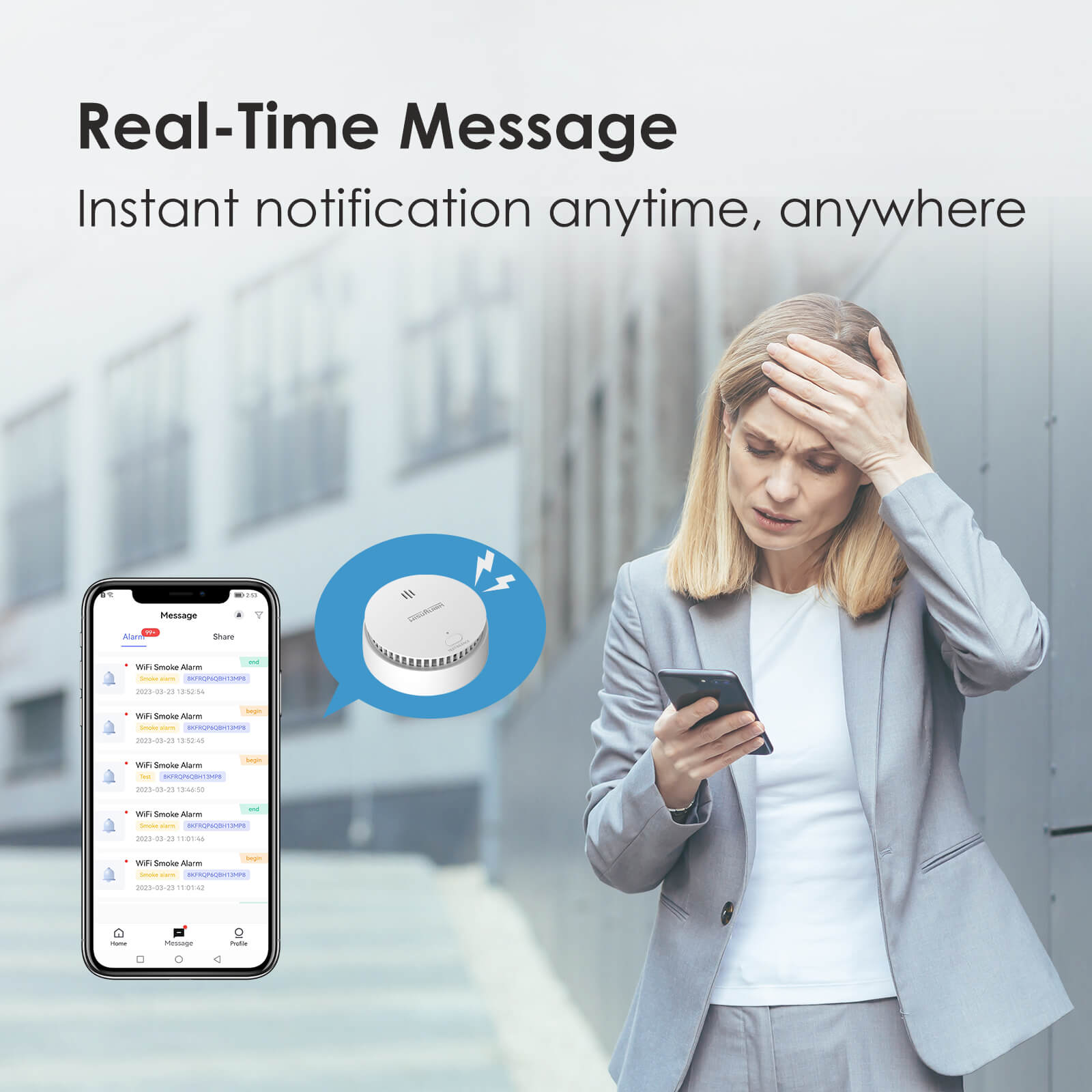 Wisualarm wifi smoke detector
